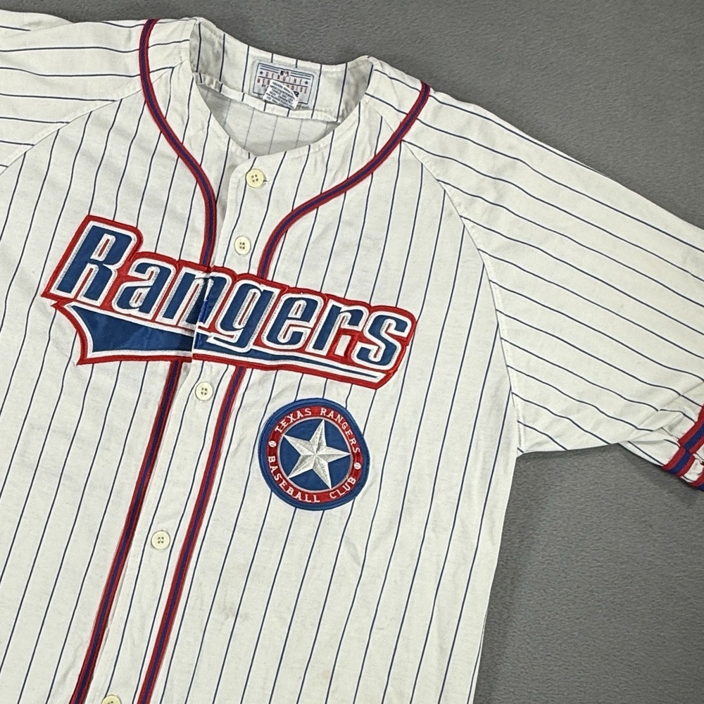 Vintage Starter Texas Rangers Baseball Jersey L Clark #22 MLB Pinstripe Flawed